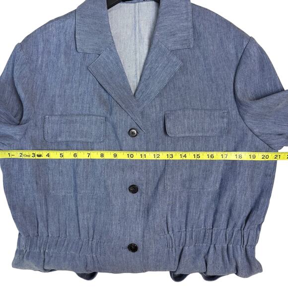 THEORY Fluid Linen Cinch Jacket Blazer 12 - Picture 11 of 13